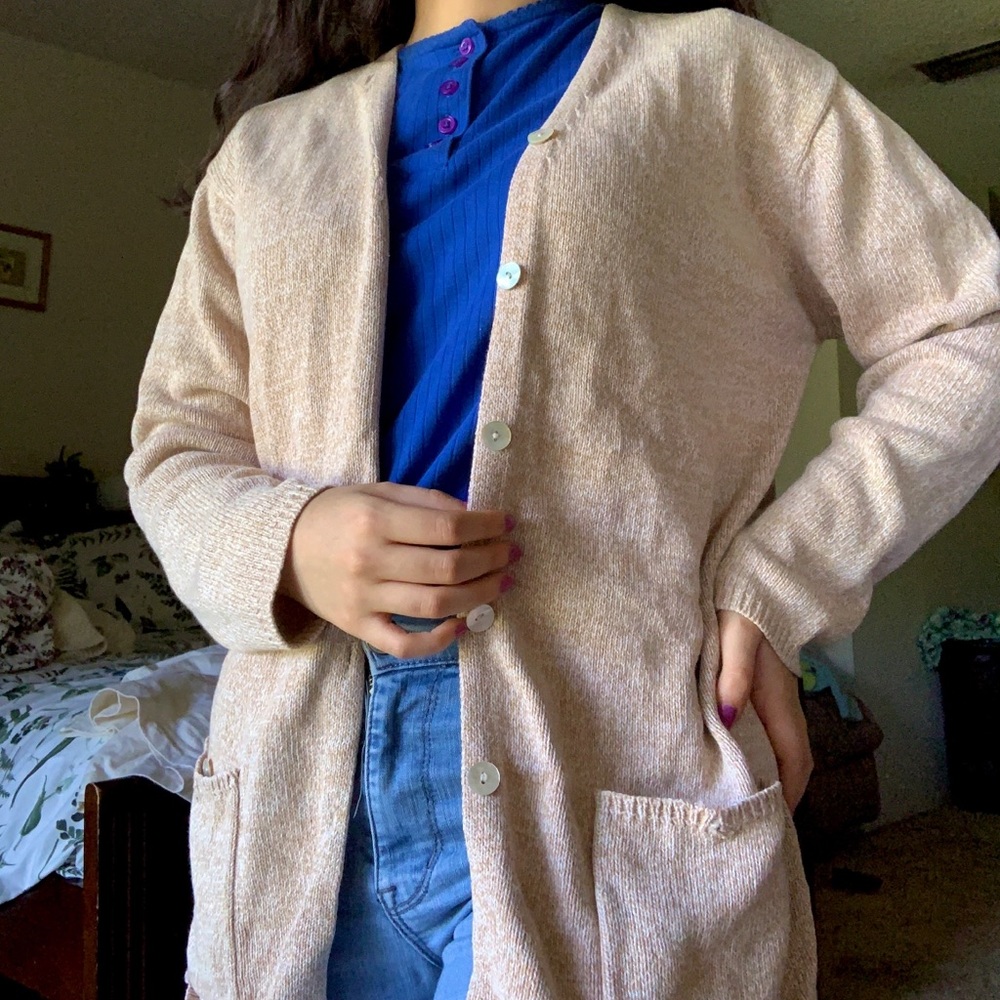 Cream colored cardigan